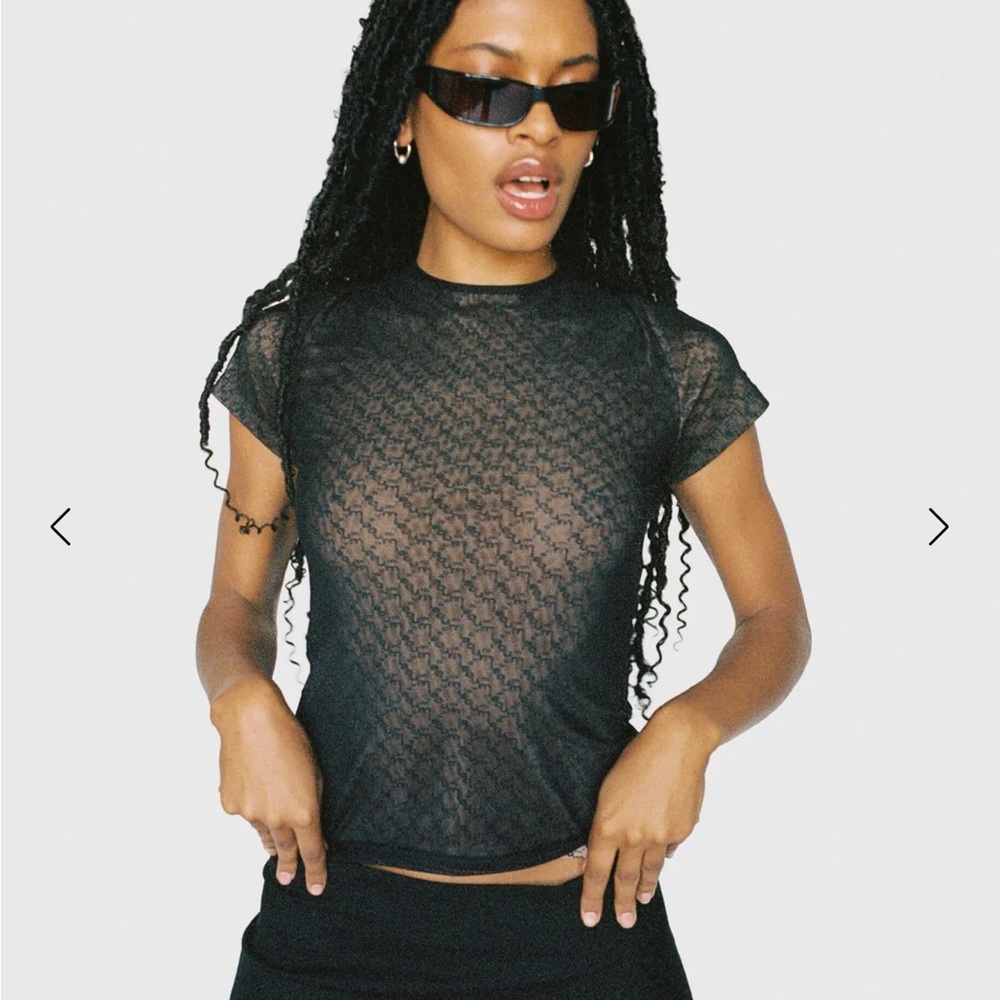 Miaou mesh logo tee